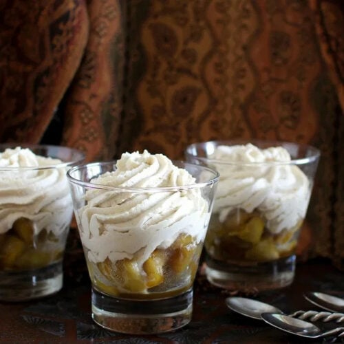 Caramel apple compote with whip