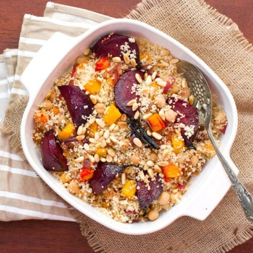 COUSCOUS SALAD WITH CHICKPEAS, BEETROOT & PUMPKIN