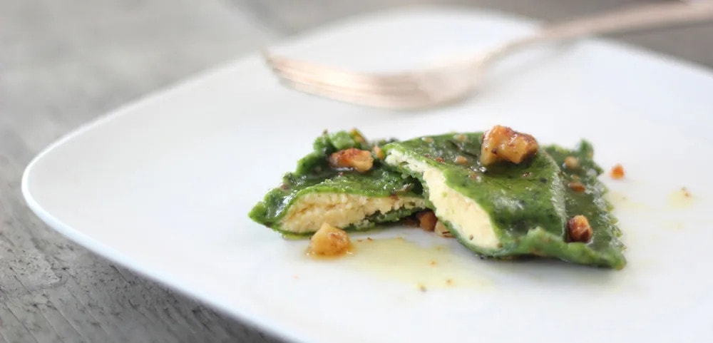 SPINACH RAVIOLI WITH RICOTTA & HERB-BUTTER SAUCE 2