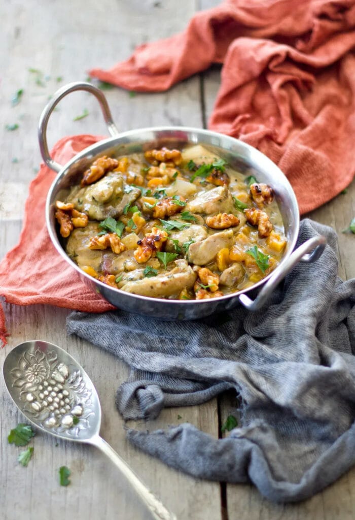 CHICKEN TAGINE WITH APRICOTS & CARAMELIZED WALNUTS 2