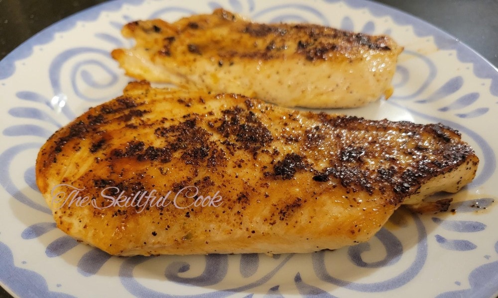Cooked Chicken Breast on Misen carbon steel pan