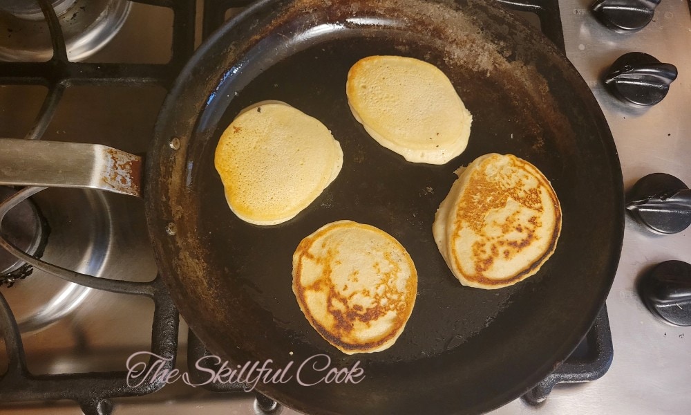 Cooking pancakes on Misen carbon steel pan