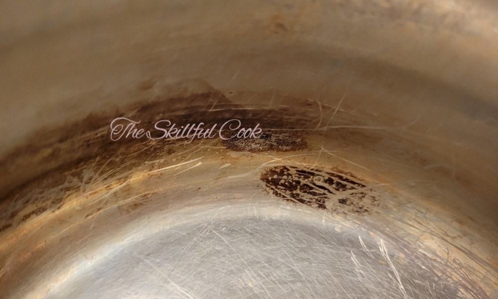 Discolored Stainless Steel Pan