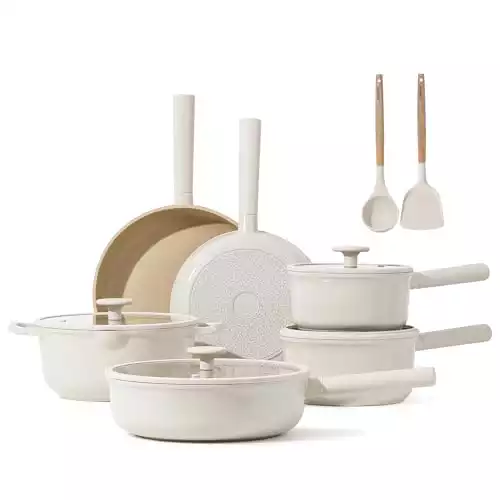 CAROTE Nonstick Pots and Pans Set, 12 Pcs Ceramic Cookware Sets
