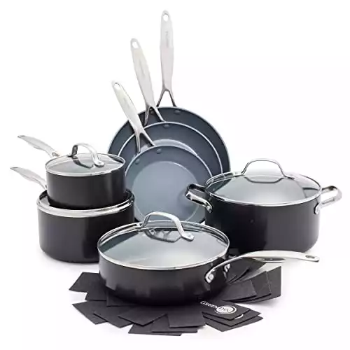 Homichef 14-Piece Nickel Free Stainless Steel Cookware Set - Nickel Free Stainless Steel Pots and Pans Set - Stainless Steel Non-Toxic Cookware Set