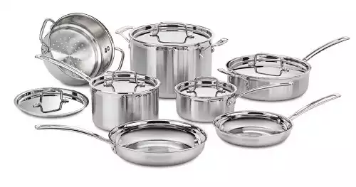 Cuisinart 12-Piece MultiClad Pro Triple-Ply Stainless Steel Cookware Set
