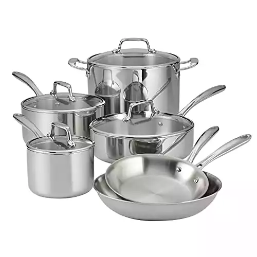 Tramontina Stainless Steel Tri-Ply Clad 10-Piece Cookware Set