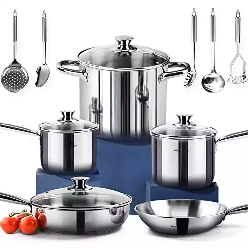 #1 Recommendation: HOMICHEF 14-pc Nickel-Free Cookware Set