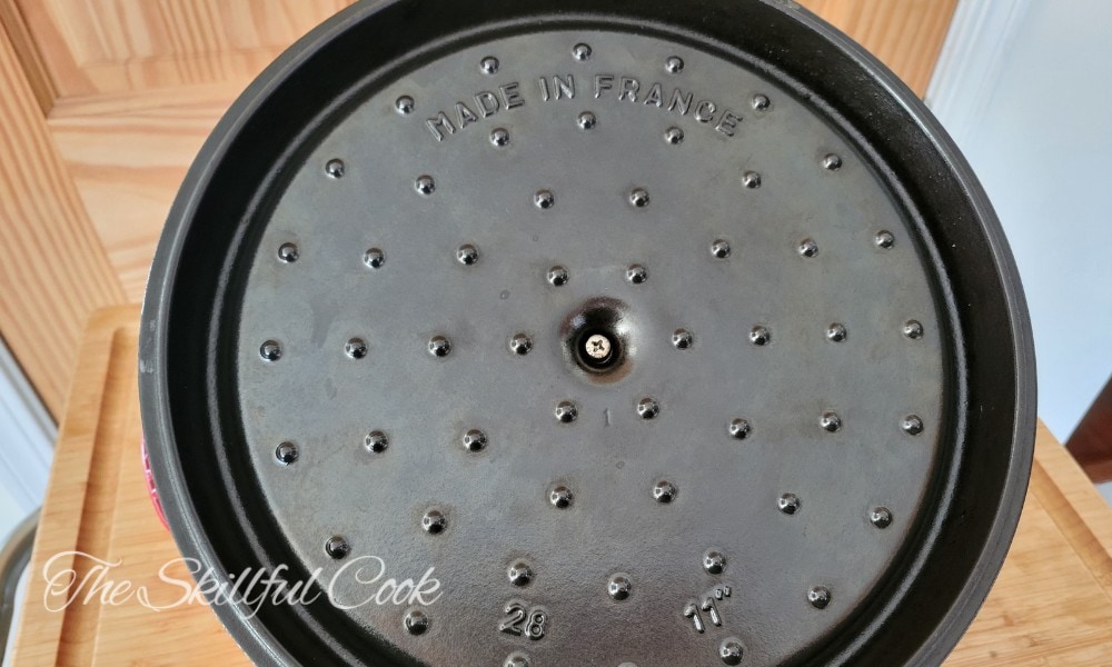 self-basting bumps on the inside of the Dutch oven lid