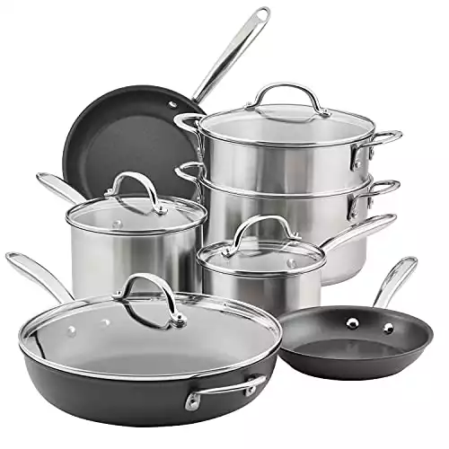 Rachael Ray Professional Stainless Steel Cookware Pots and Pans Set