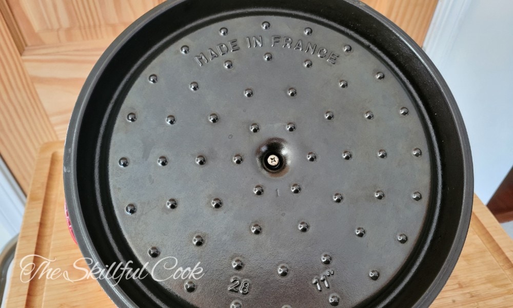 The lid of the Staub cocotte