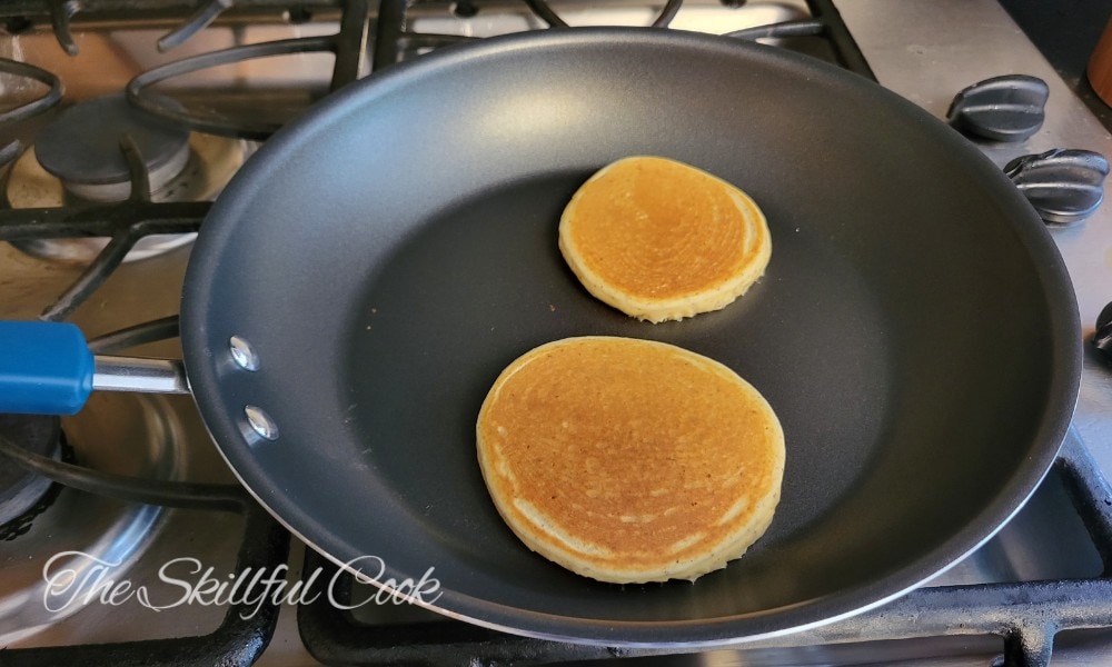 Pancake on a nonstick aluminum pan