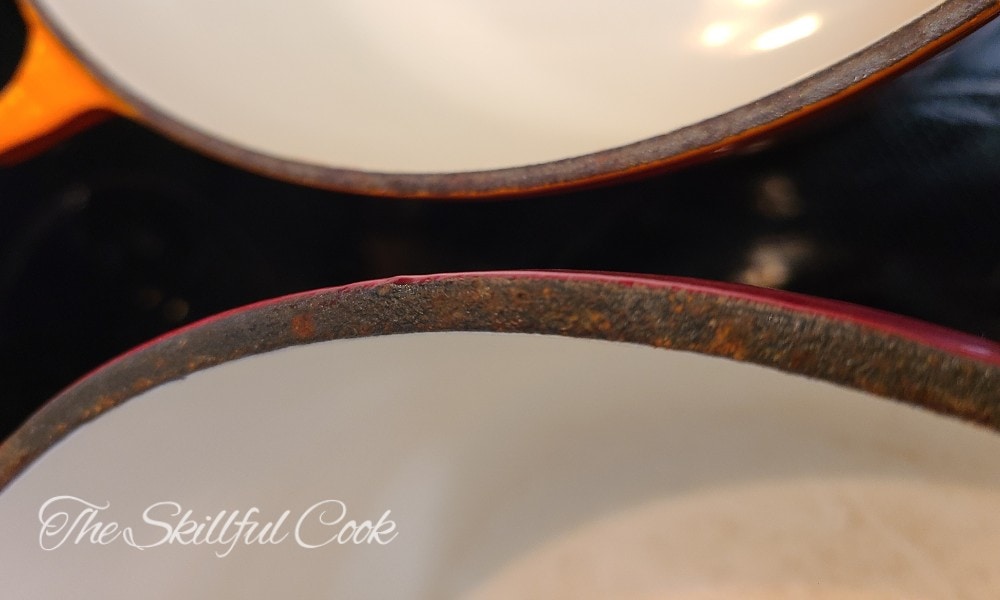 Corrosion and Rust on enameled cookware