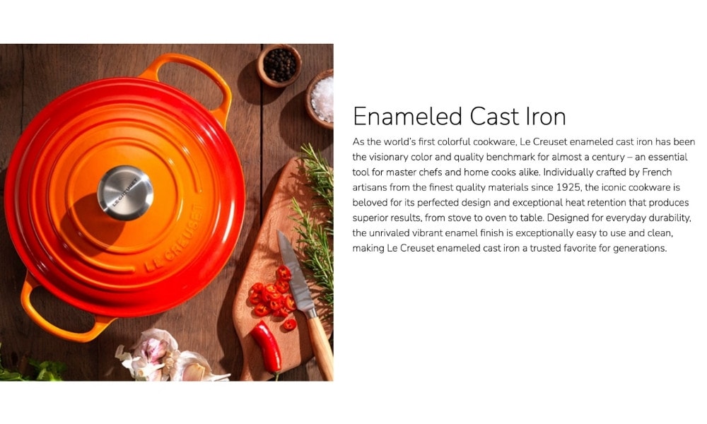 Le Creuset is crafted by French artisans