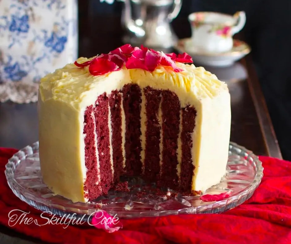 Vertical Layer Red Velvet Cake With Cream Cheese Icing - Special Valentine’s Day Recipes