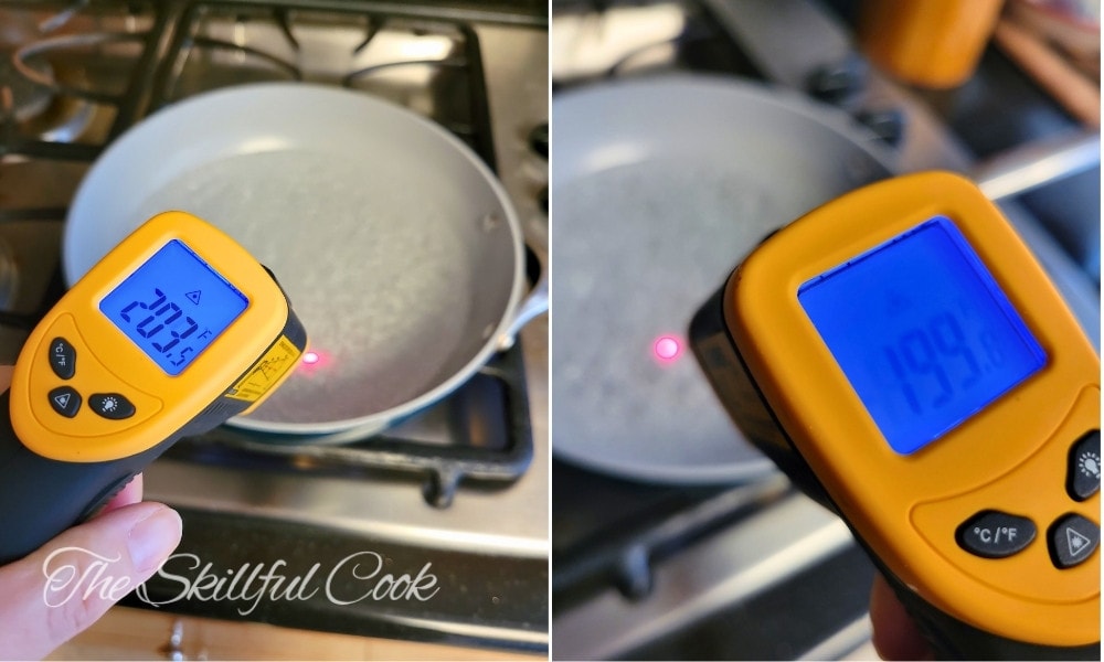 Caraway cookware temperature readings