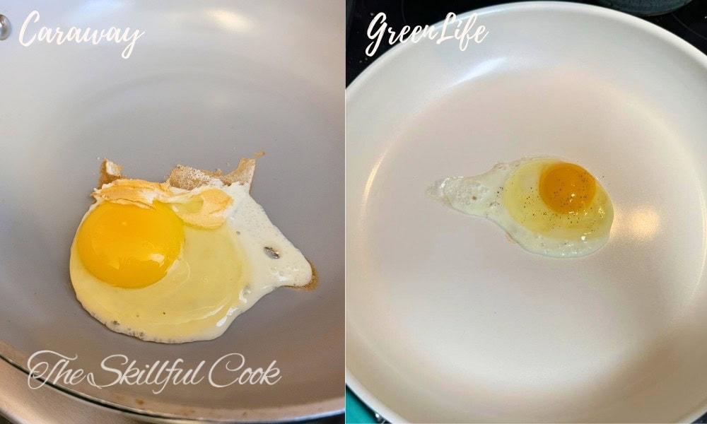 Egg Test - greenlife vs caraway pan