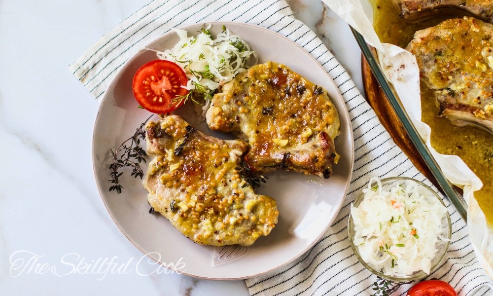 Maple Dijon Glazed Baked Pork Chops