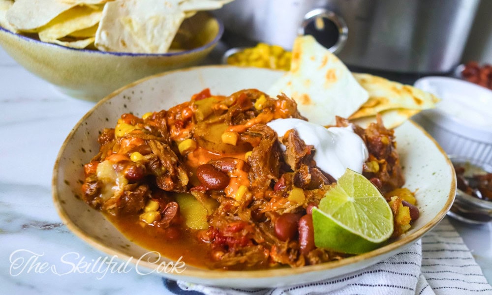 Smoky Brisket and Chipotle Slow Cooker Cowboy Casserole