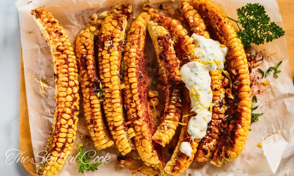 Garlic Parmesan Elote Corn Ribs